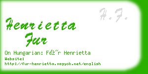 henrietta fur business card